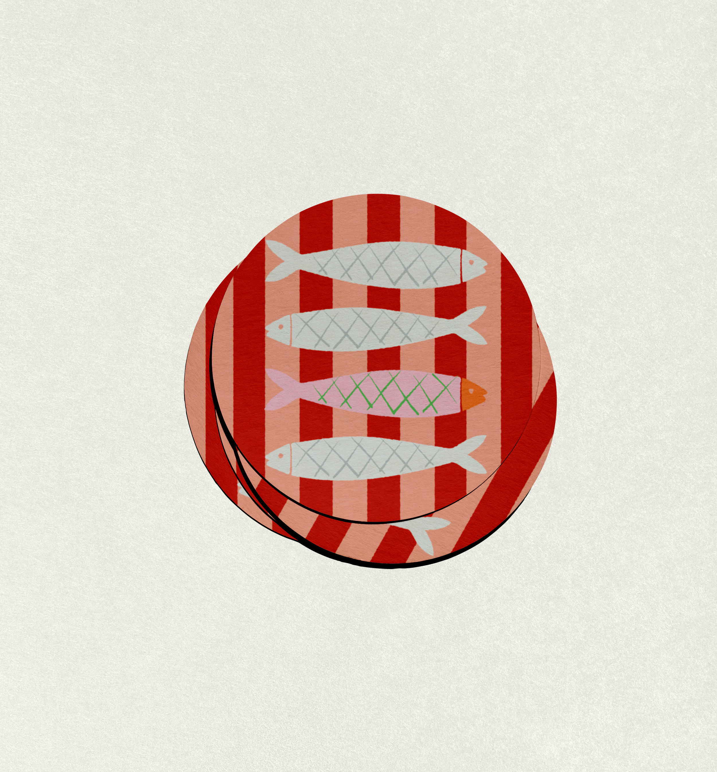 Sardine Stripes Coaster Set