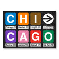 Chicago IL Station Signs Postcard