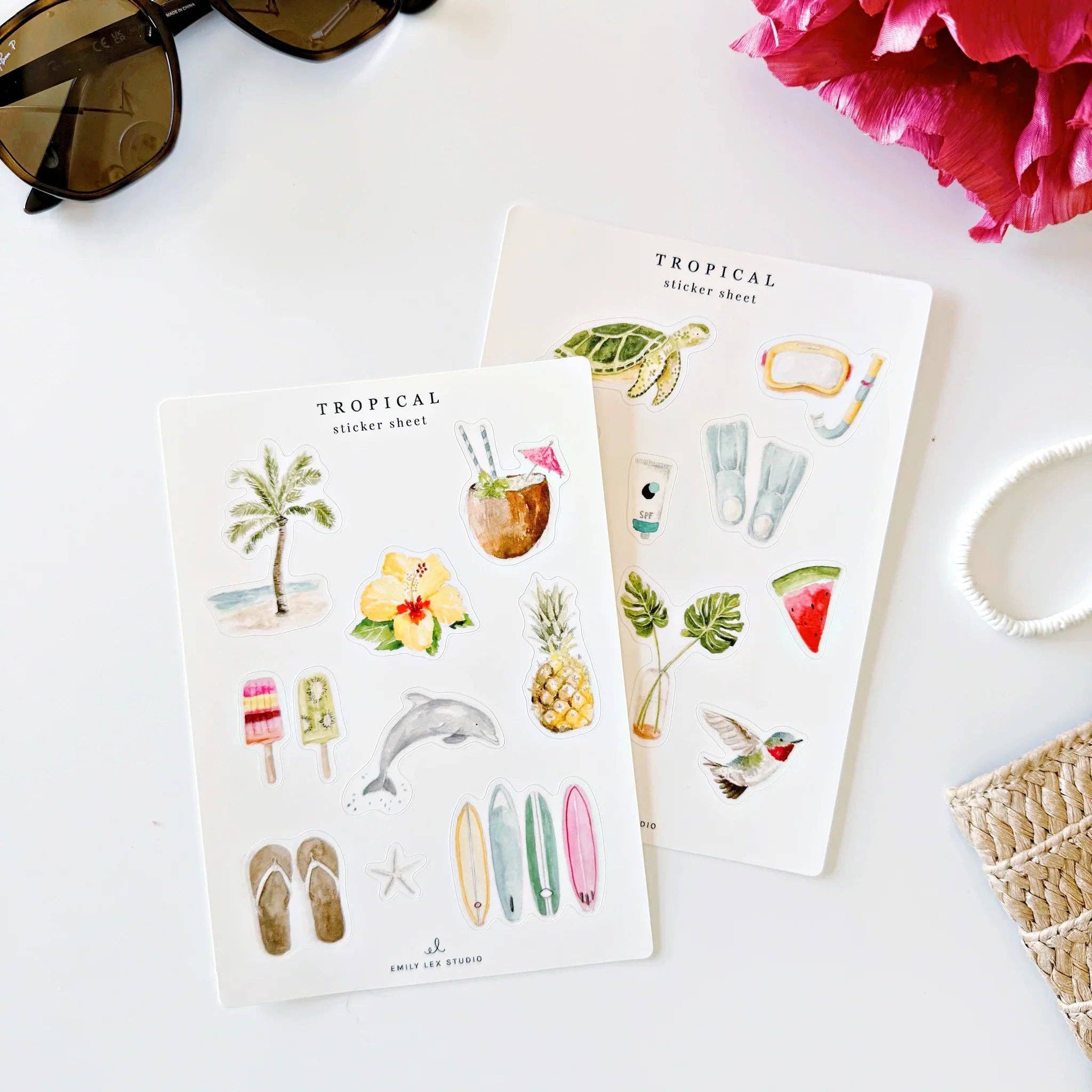 Tropical sticker sheets