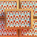 New! Country Poppies on Aqua / Blank Note Cards