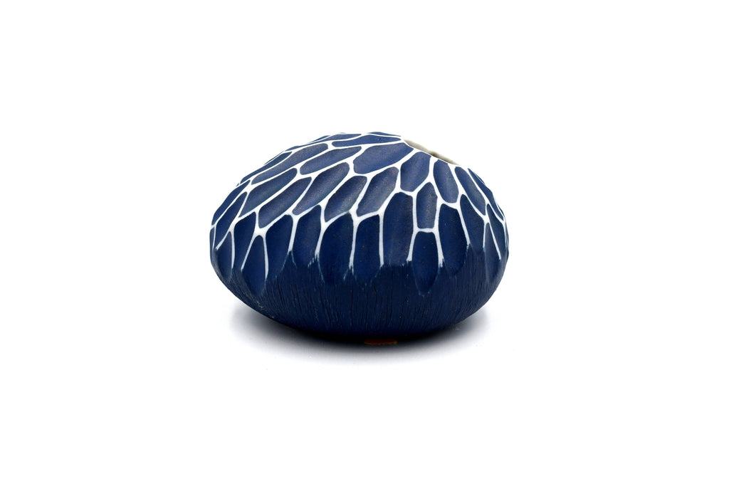 159W69BLUE PEBBLE MINI S-Handcrafted Porcelain Bud Vase
