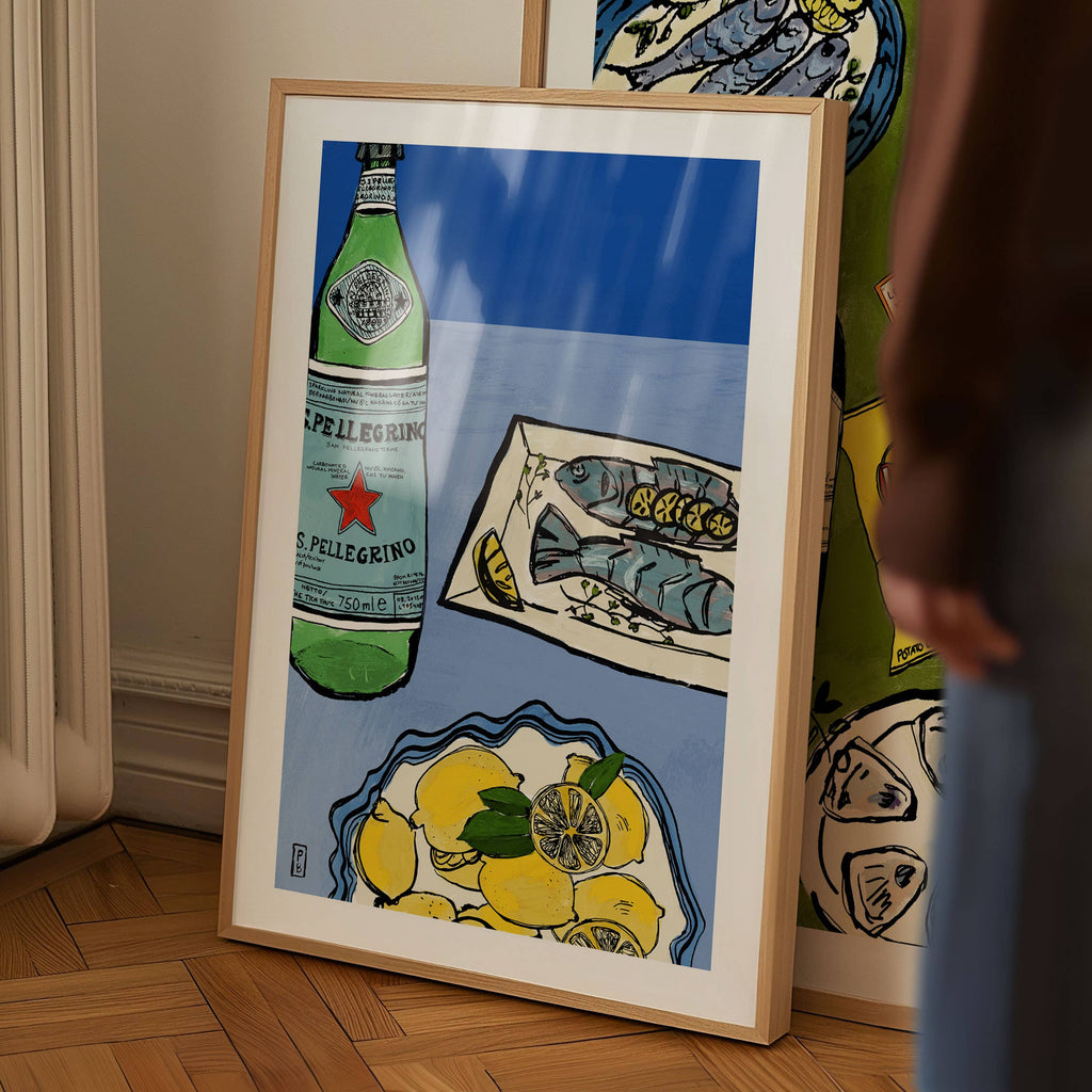 Lemon & Pellegrino Giclée Print: Italian Kitchen Wall Art