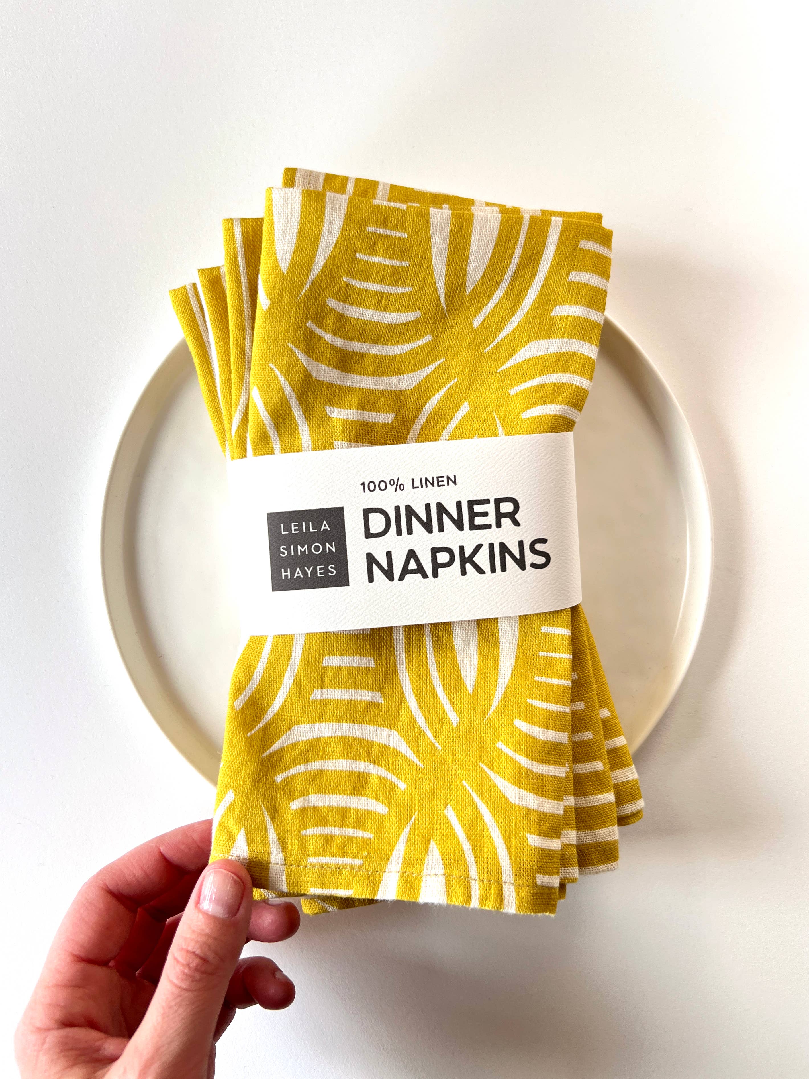 Summer Weave linen napkin, yellow, SET OF 4