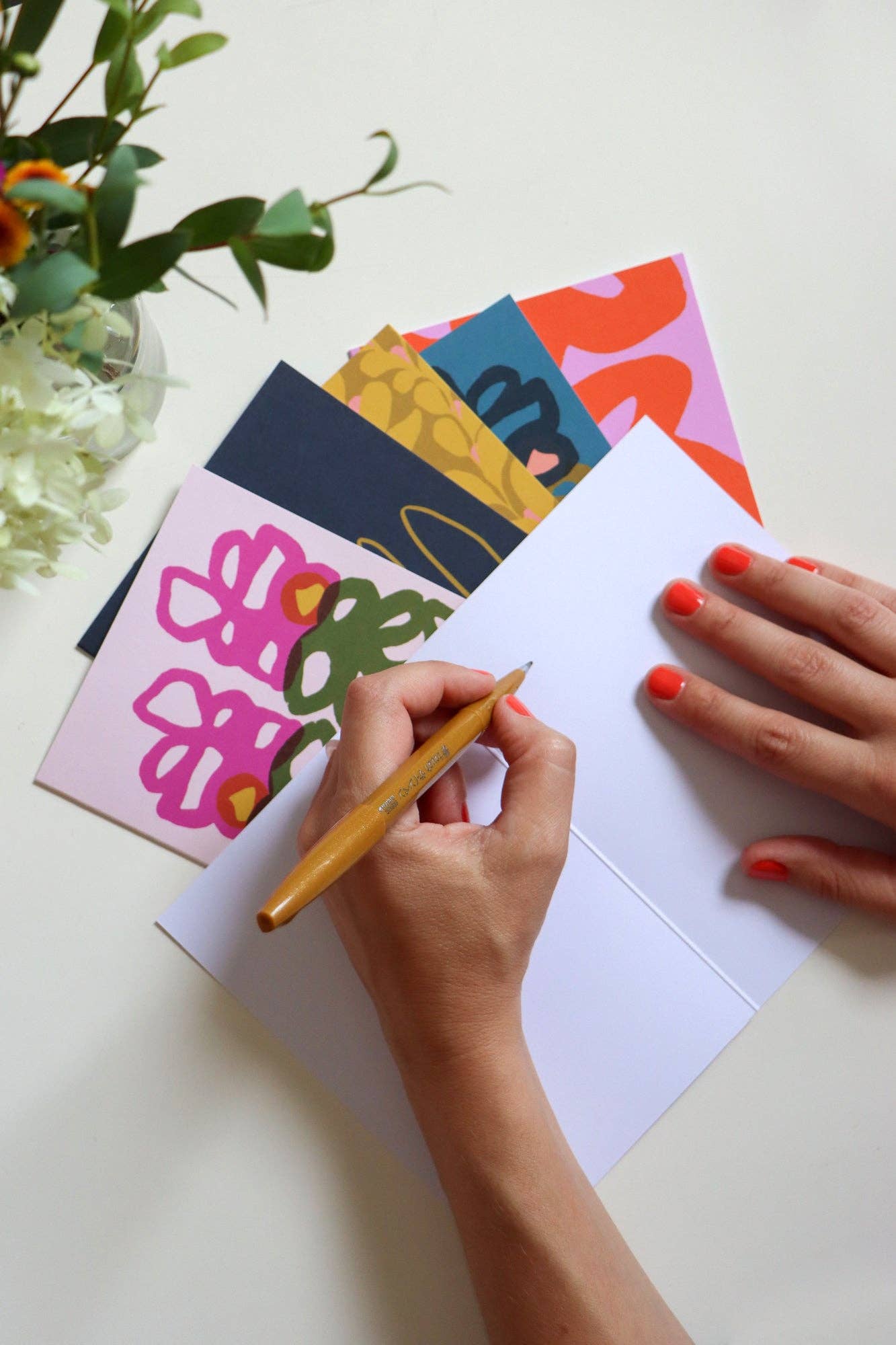 Florals, folded card pack