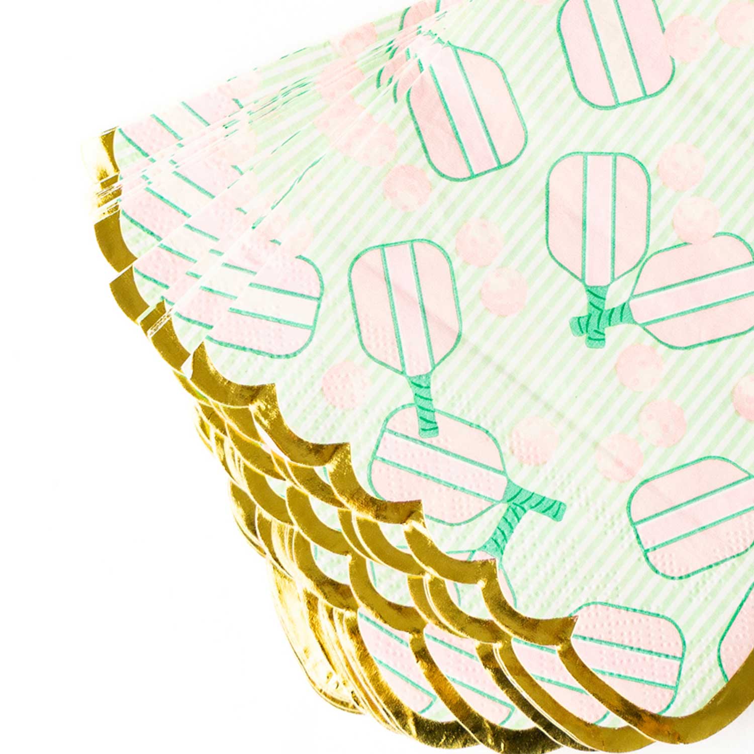 Pickleball Stripe Paper Beverage Napkin Packs