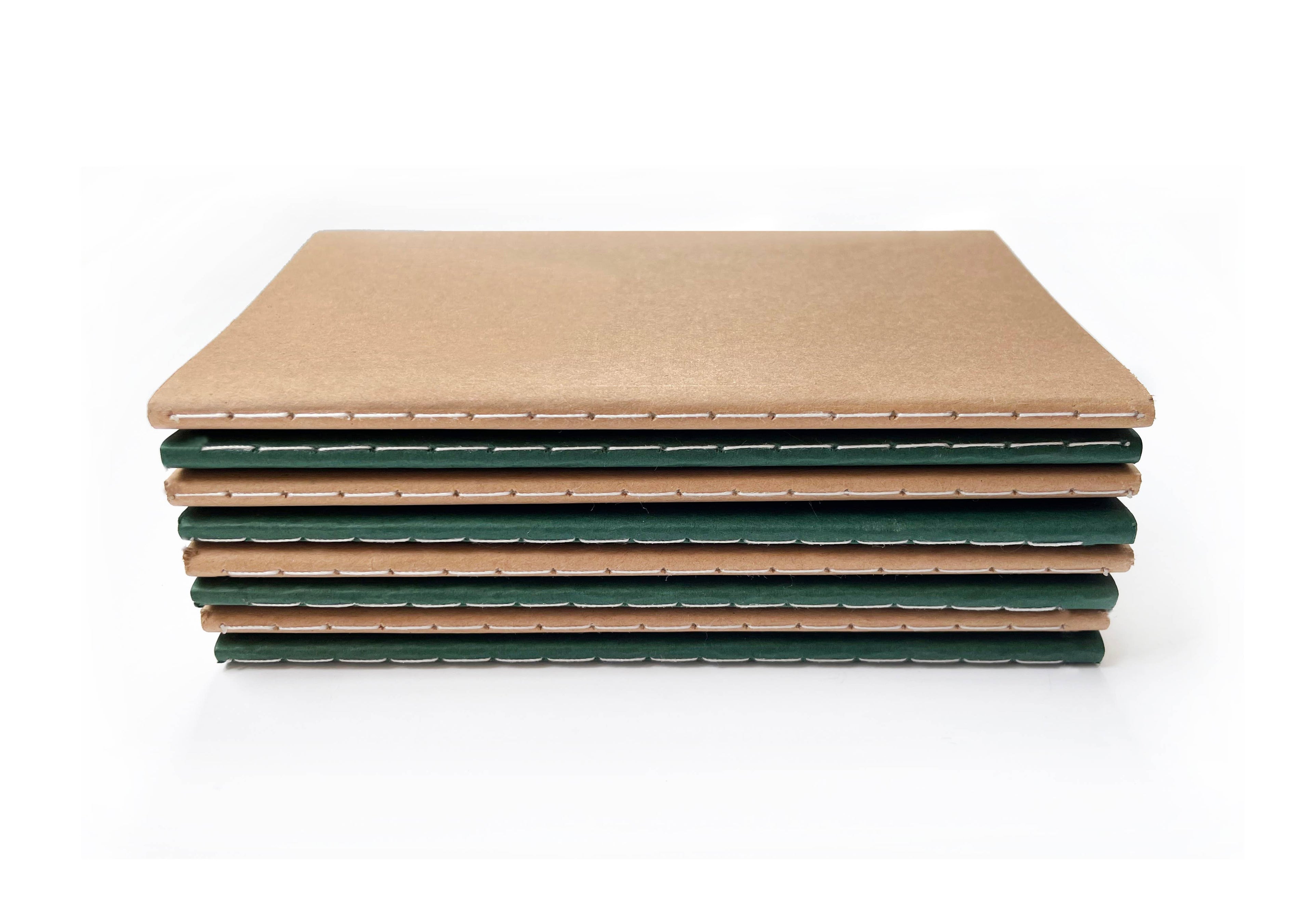 Blank Mini Saddle Stitch Notebooks | Stitched Booklets: Olive green