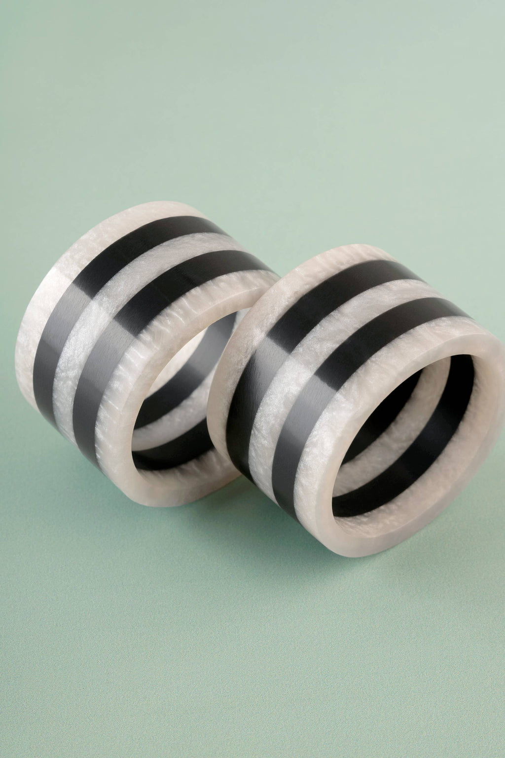 Panama Striped Resin Napkin Rings – Set of 6
