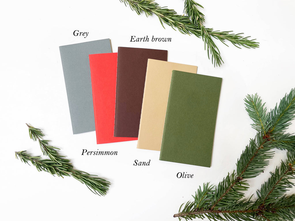 Blank Mini Saddle Stitch Notebooks | Stitched Booklets: Olive green