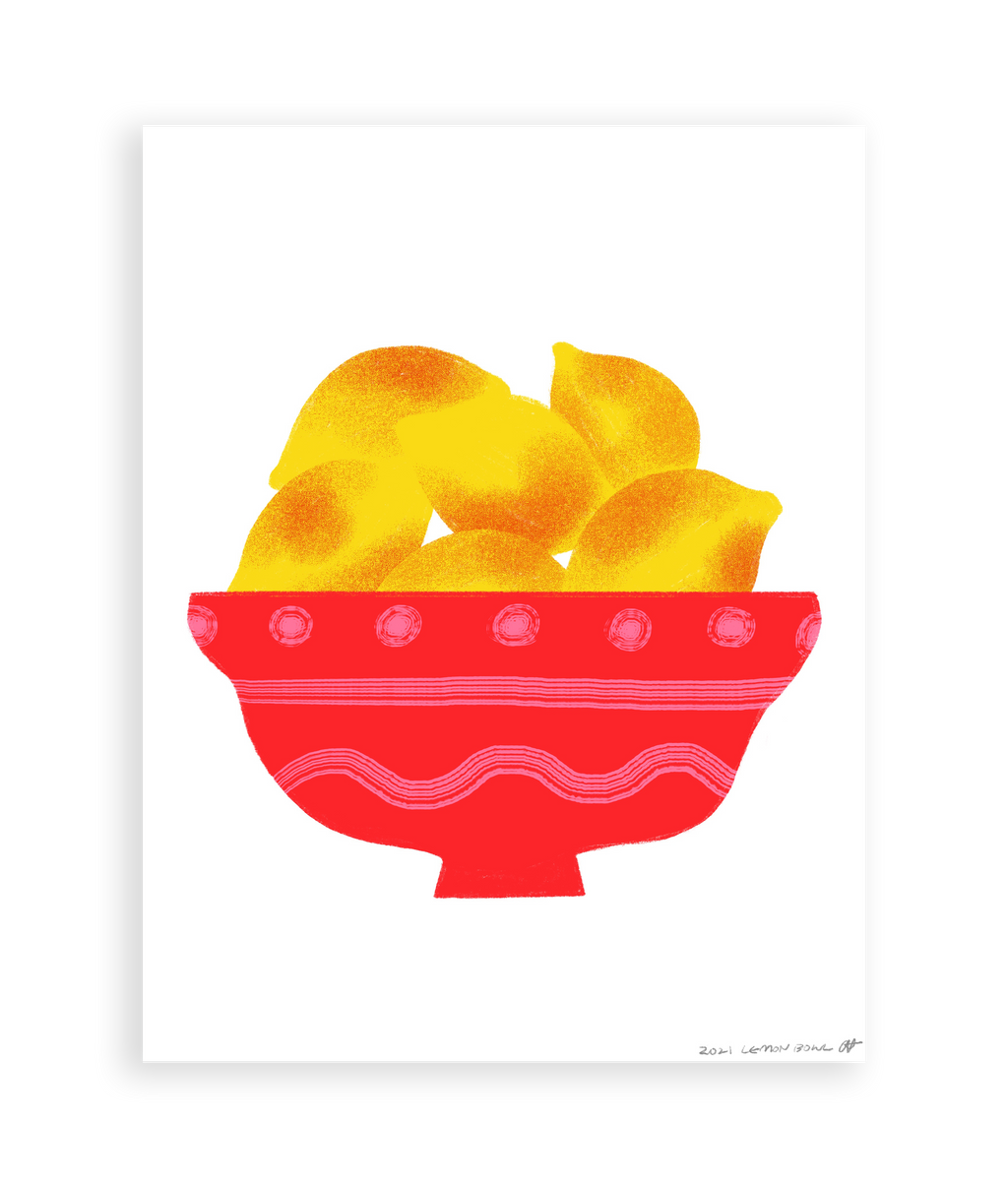 Lemon Bowl Art Print