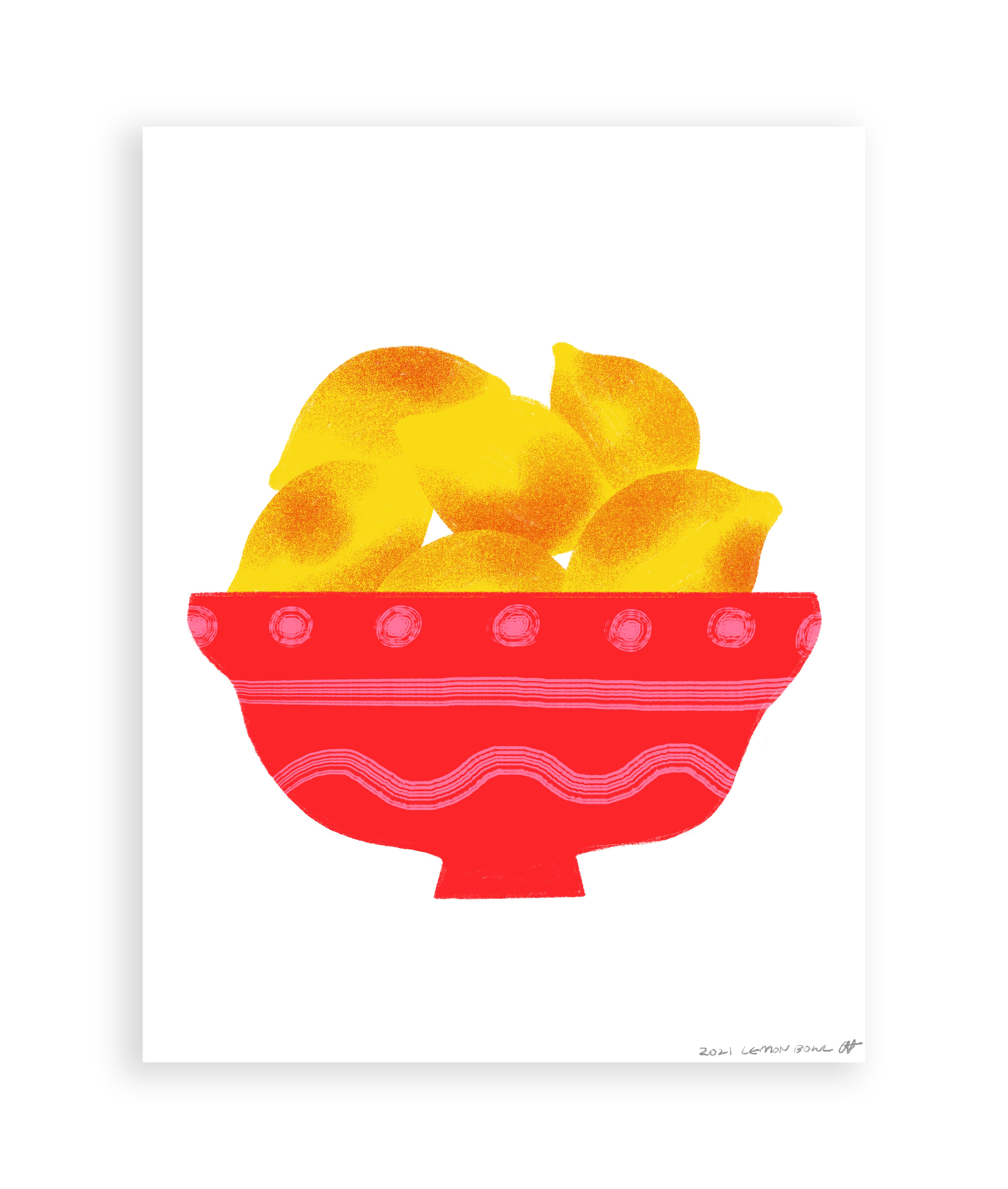 Lemon Bowl Art Print