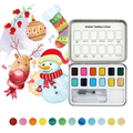 Watercolor Pocket Set Of 12 With Brush - Holiday Colors