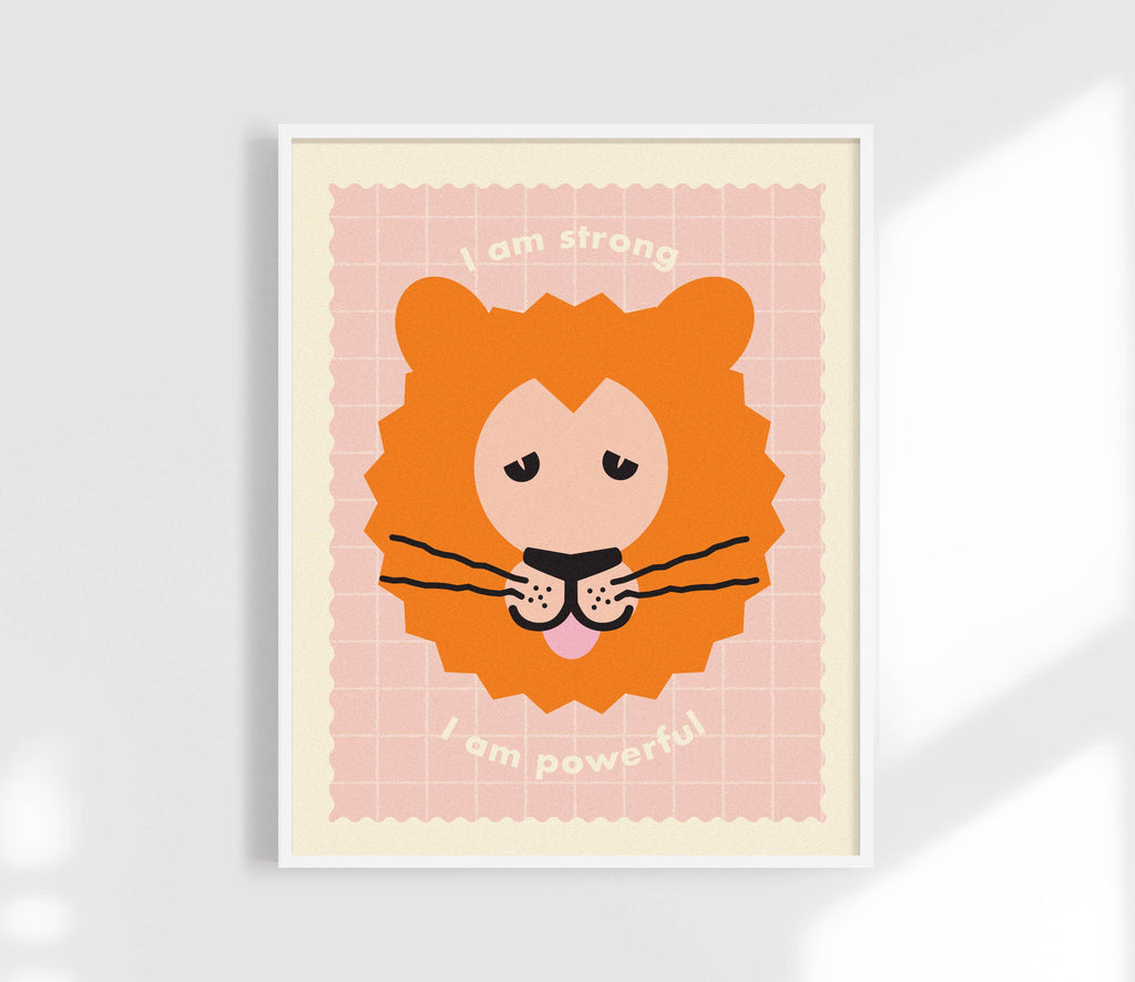 I Am Powerful Print -  Kids Affirmation Animal Art