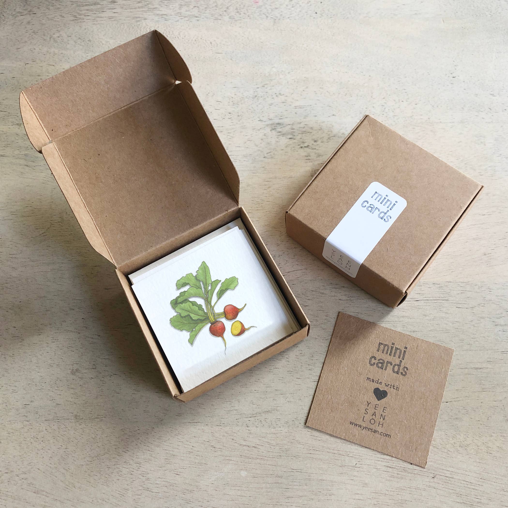 Mini Cards Set / Vegetables . Beets