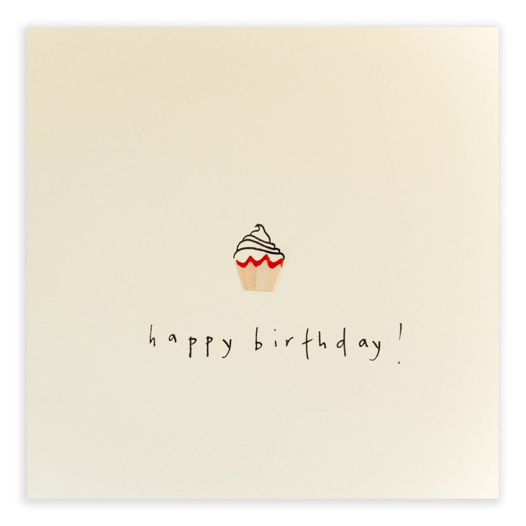 Cupcake Card – Handfinished UK Real Pencil Shavings
