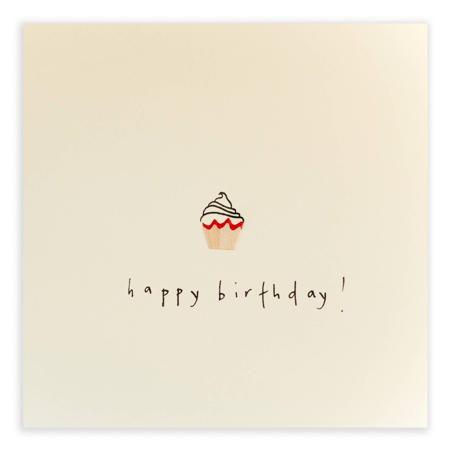 Cupcake Card – Handfinished UK Real Pencil Shavings