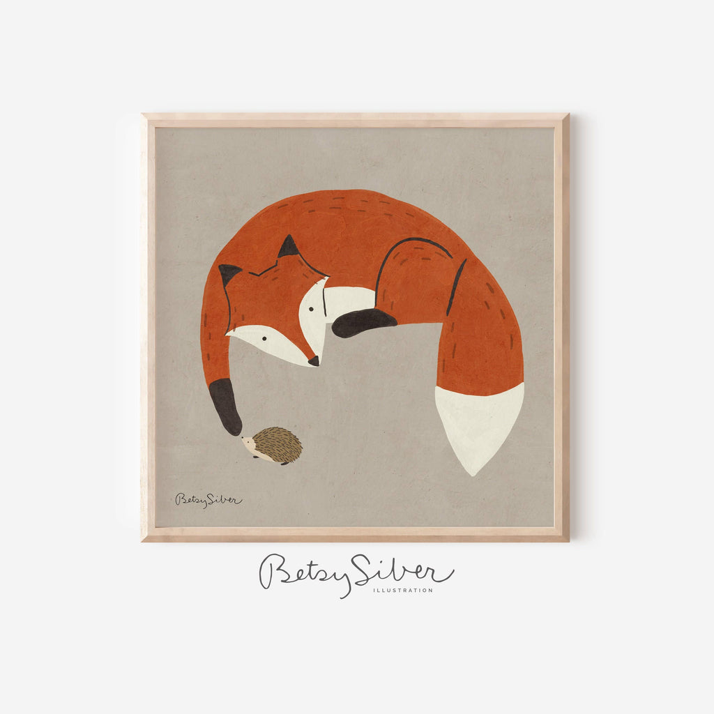 Fox and Hedgehog Art Print
