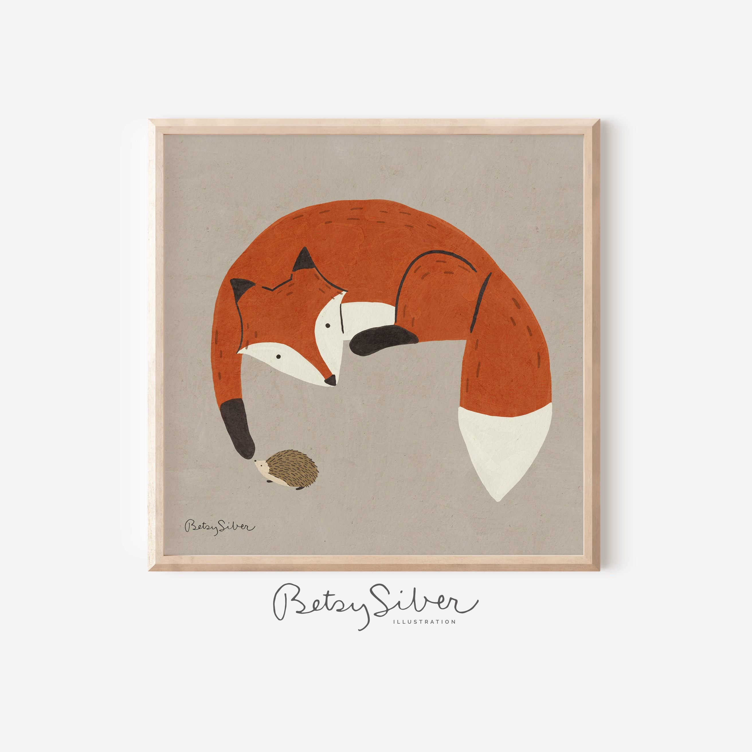 Fox and Hedgehog Art Print