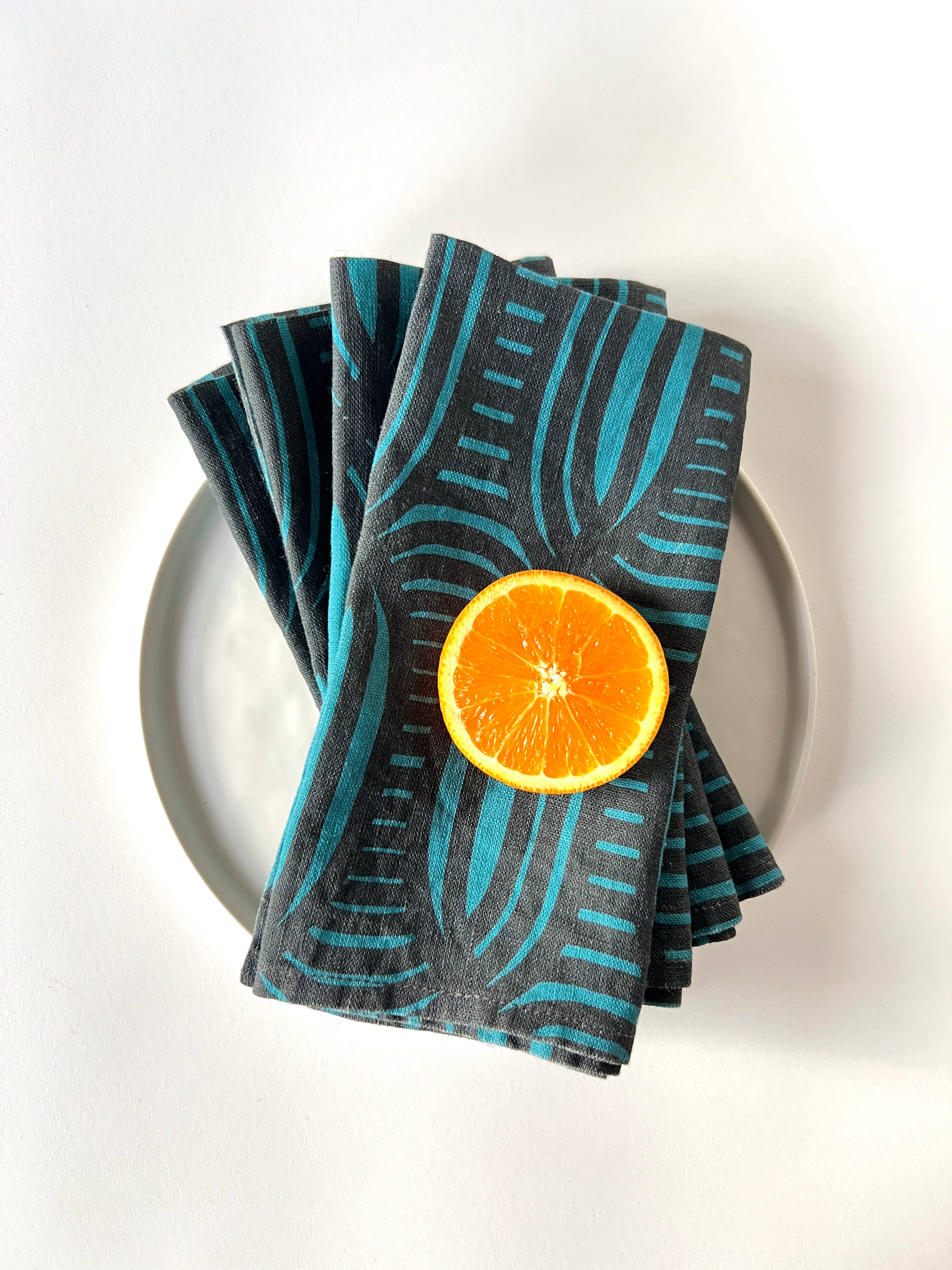 Summer Weave linen napkin, blue, SET OF 4