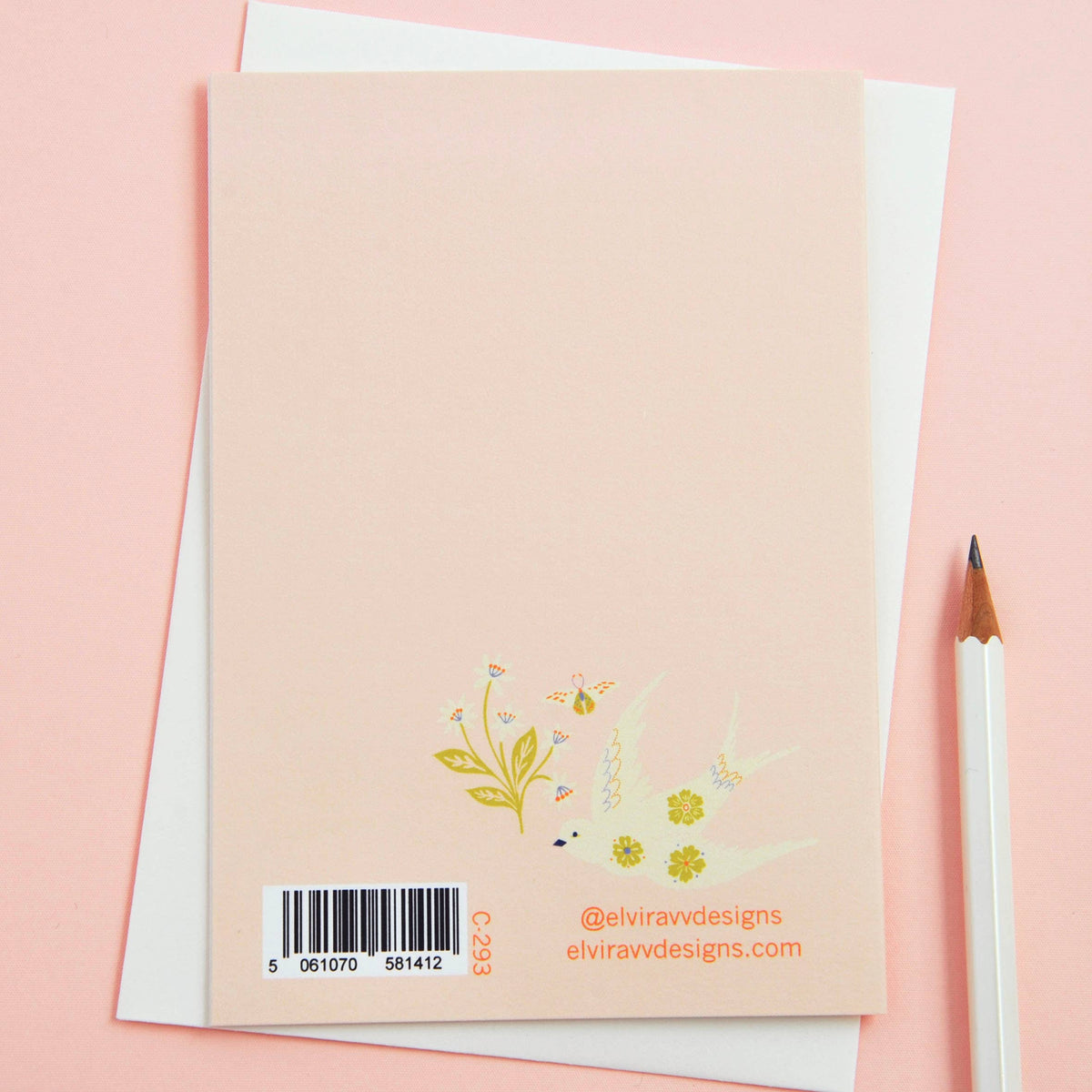Pretty New Baby Floral & Bird Border Greetings Card