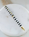 Luxe Pen, Rollerball | Black & White Stripe