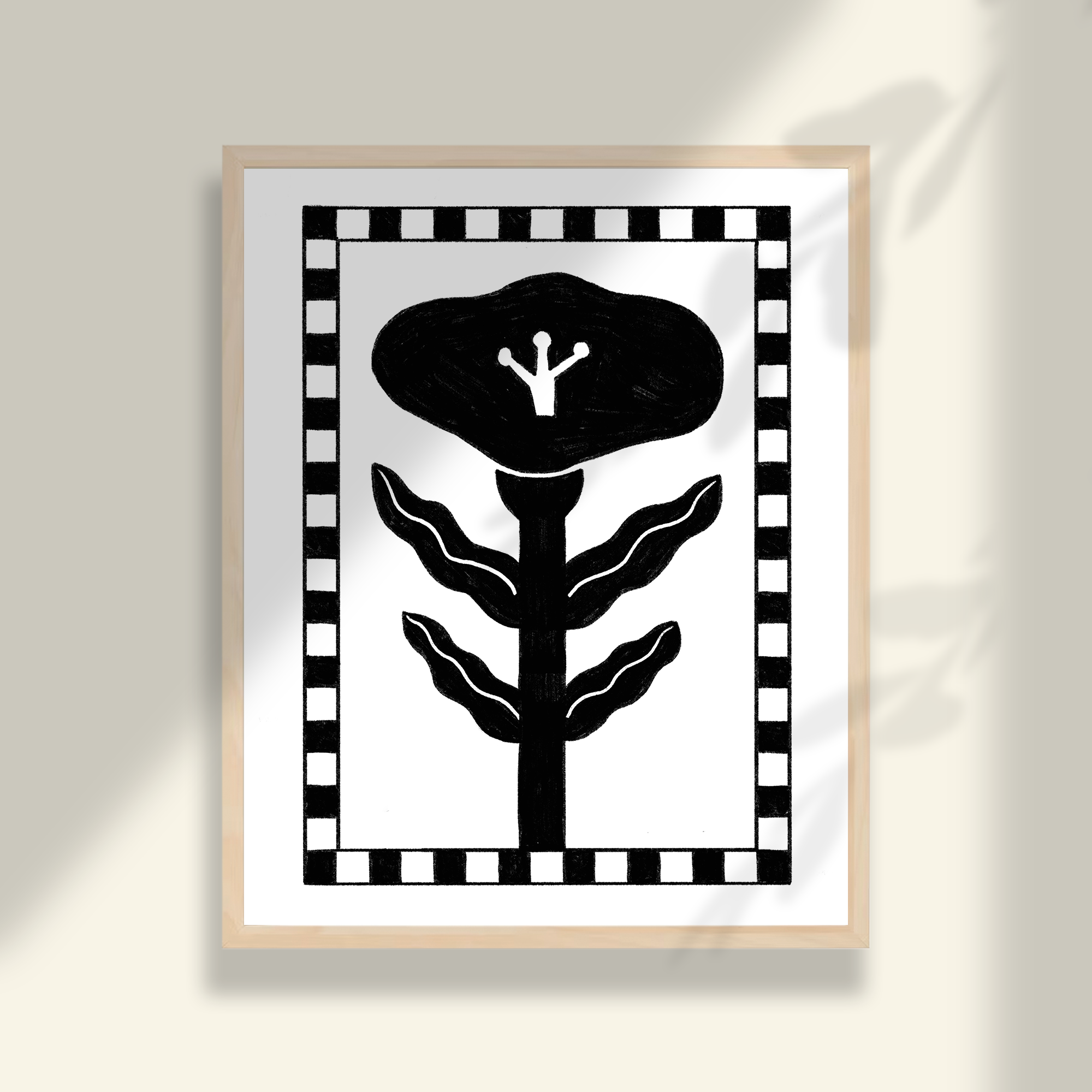 Checkered Flower Art Print