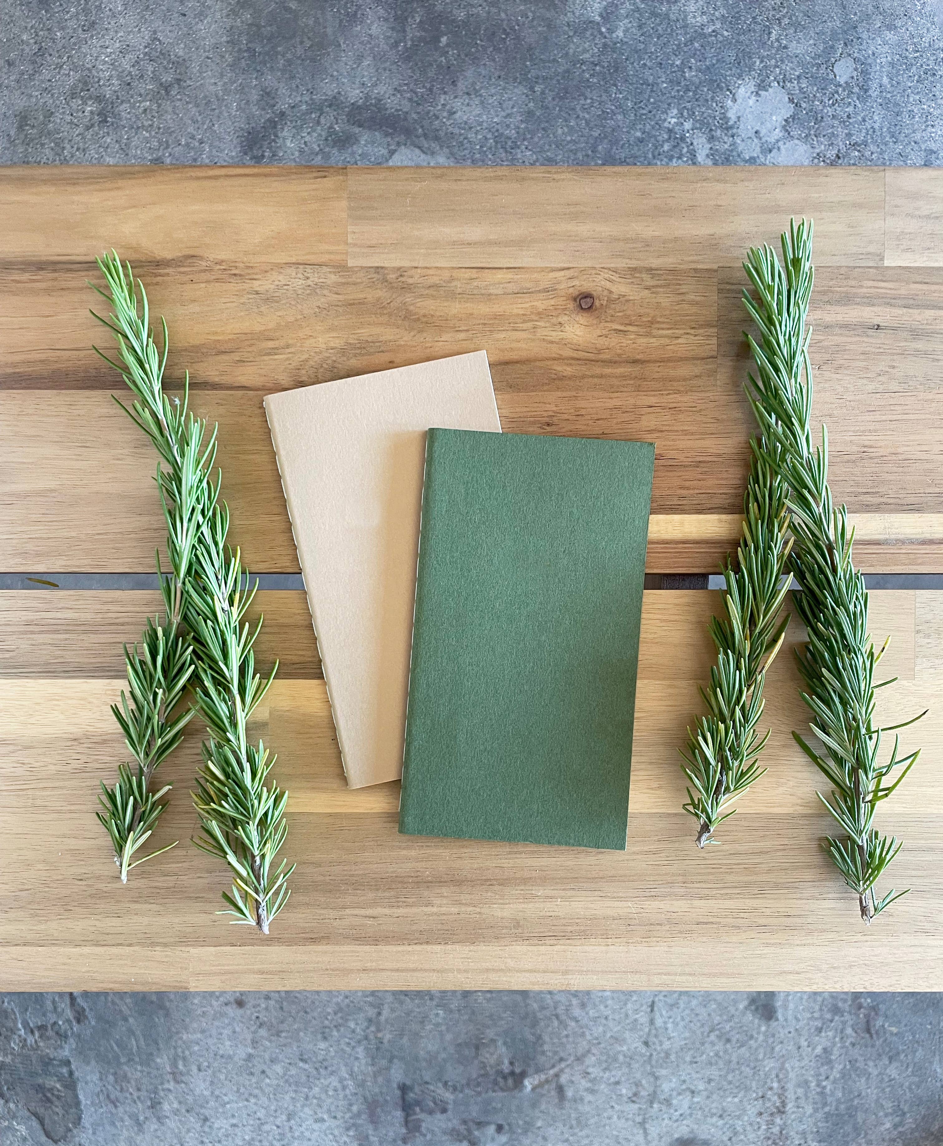 Blank Mini Saddle Stitch Notebooks | Stitched Booklets: Olive green