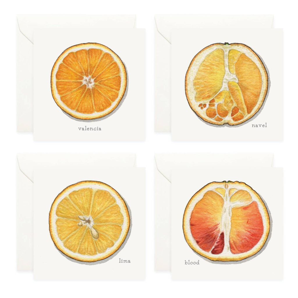 Mini Cards Set / Fruit . Oranges
