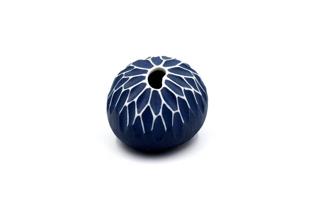 159W69BLUE PEBBLE MINI S-Handcrafted Porcelain Bud Vase