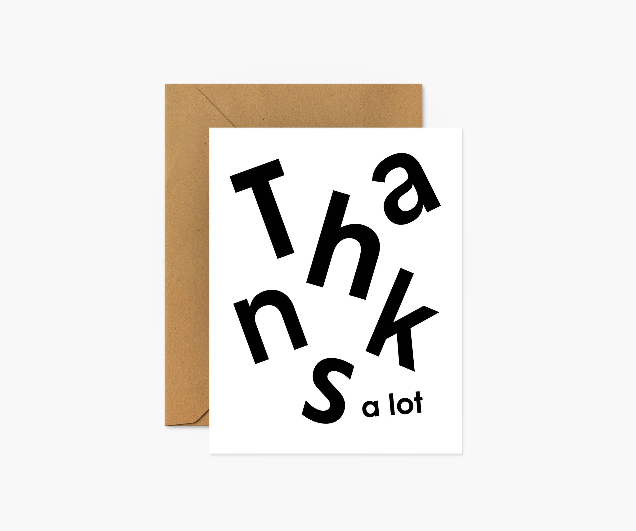 Thanks A Lot Scandi Thank You Greeting Card