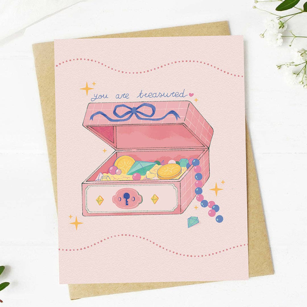 "You are treasured" Treasure Chest Encouragement Card