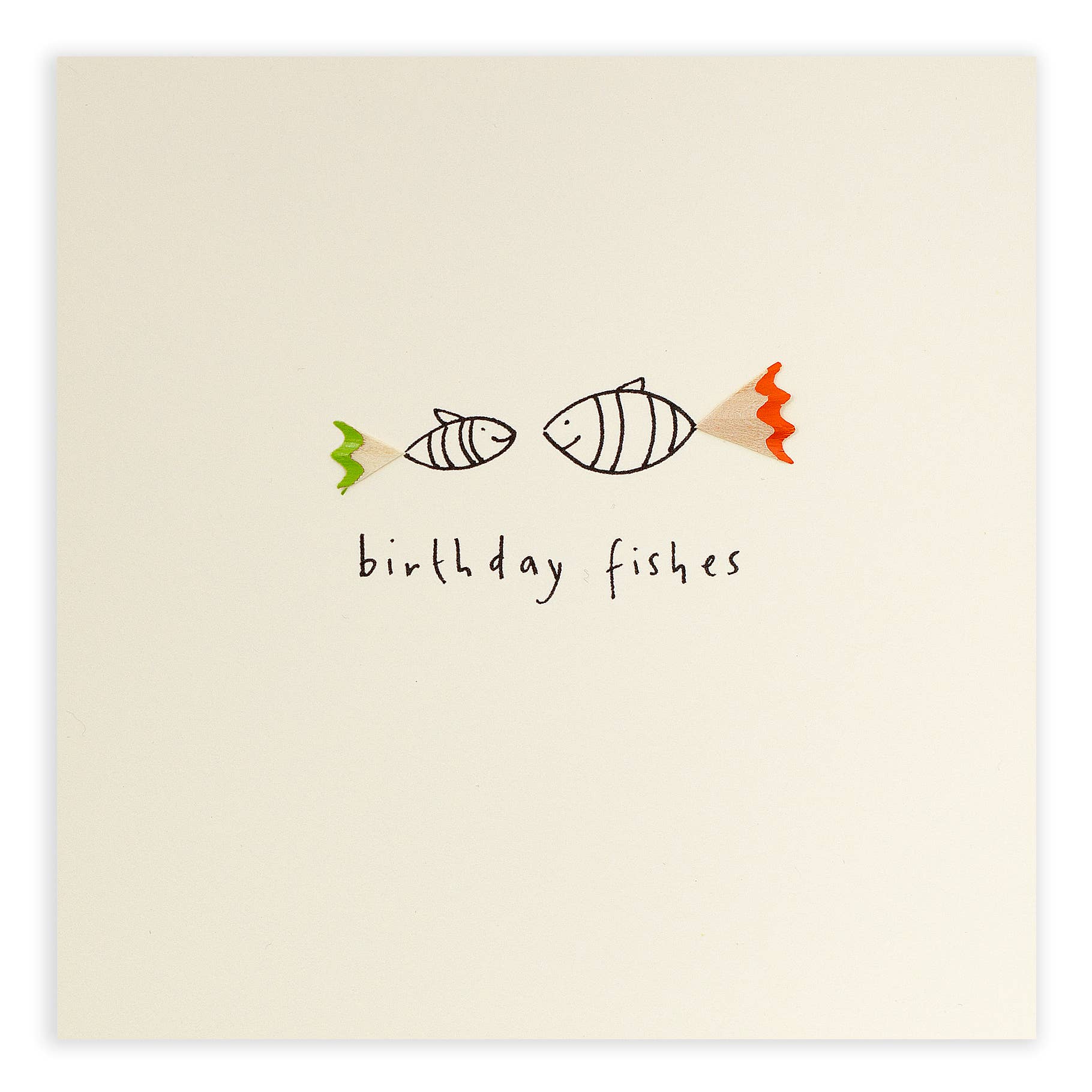 Birthday Fishes Card – Handfinshed UK Real Pencil Shavings