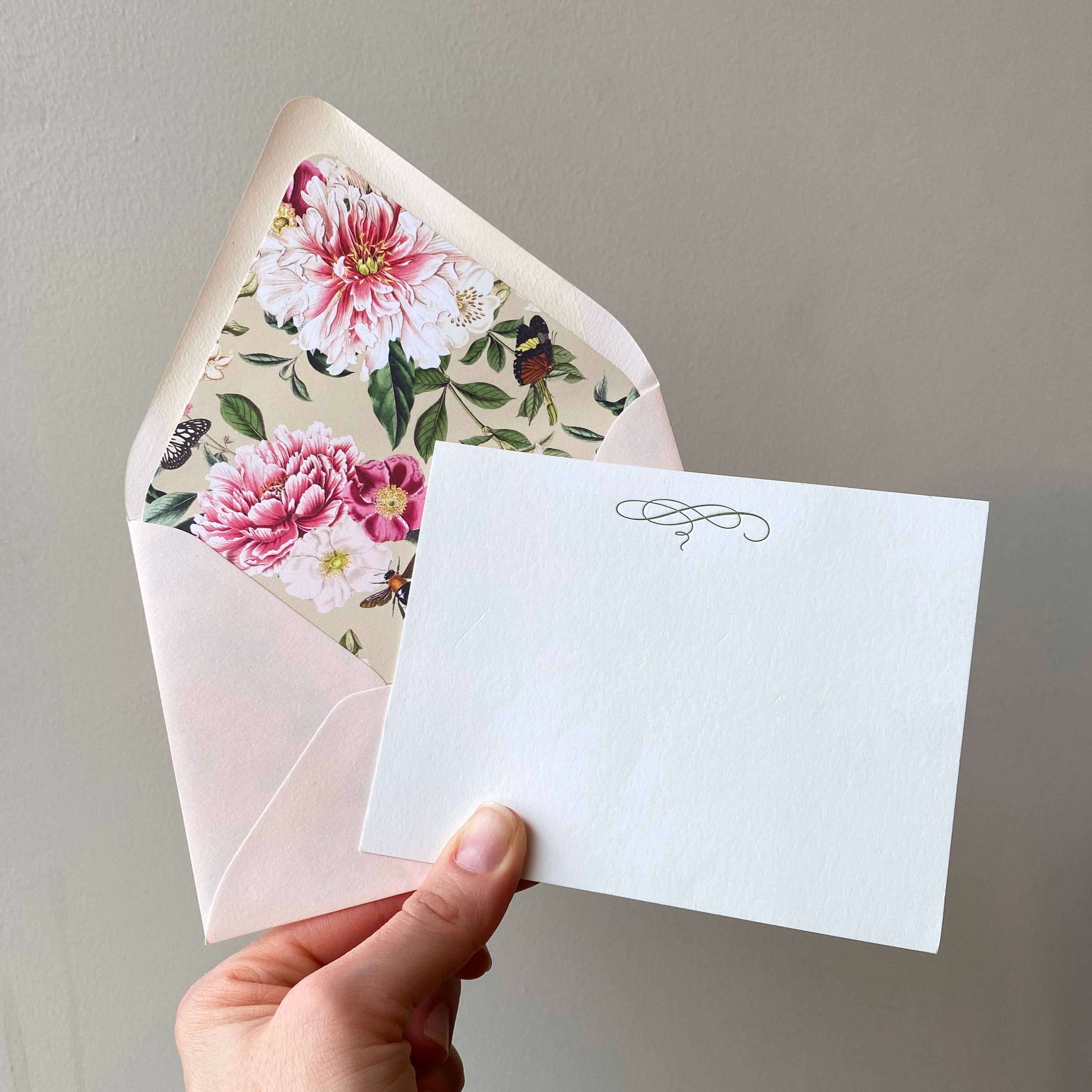 Peony Garden Letterpress Stationery Pack