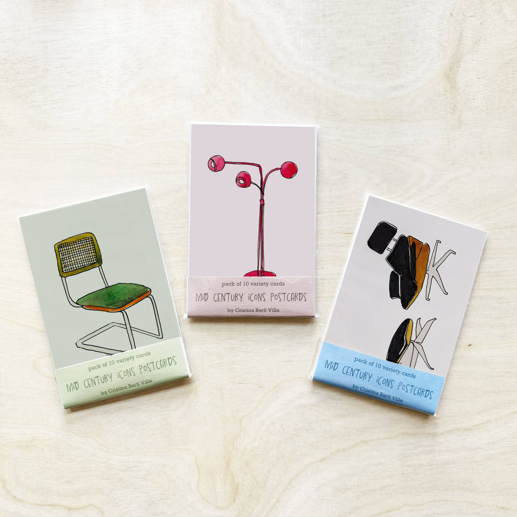 Pack of 10 Postcards of Midcentuy-Modern Furniture Icons