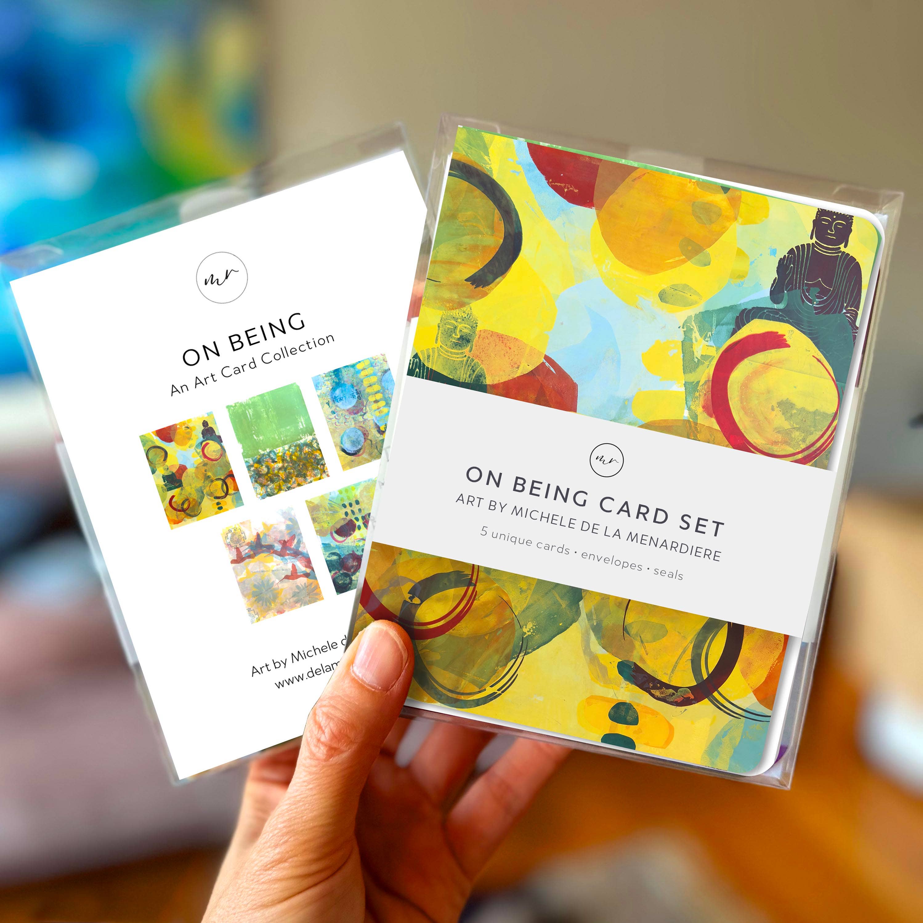 Elegant Meditative Art Card Set –On Being (5 Cards)